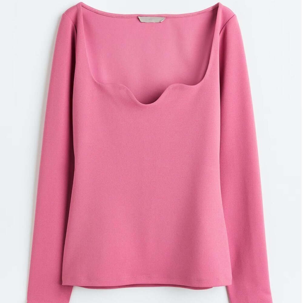 H&M Fitted Jersey Top Size L NEW WITH TAG!